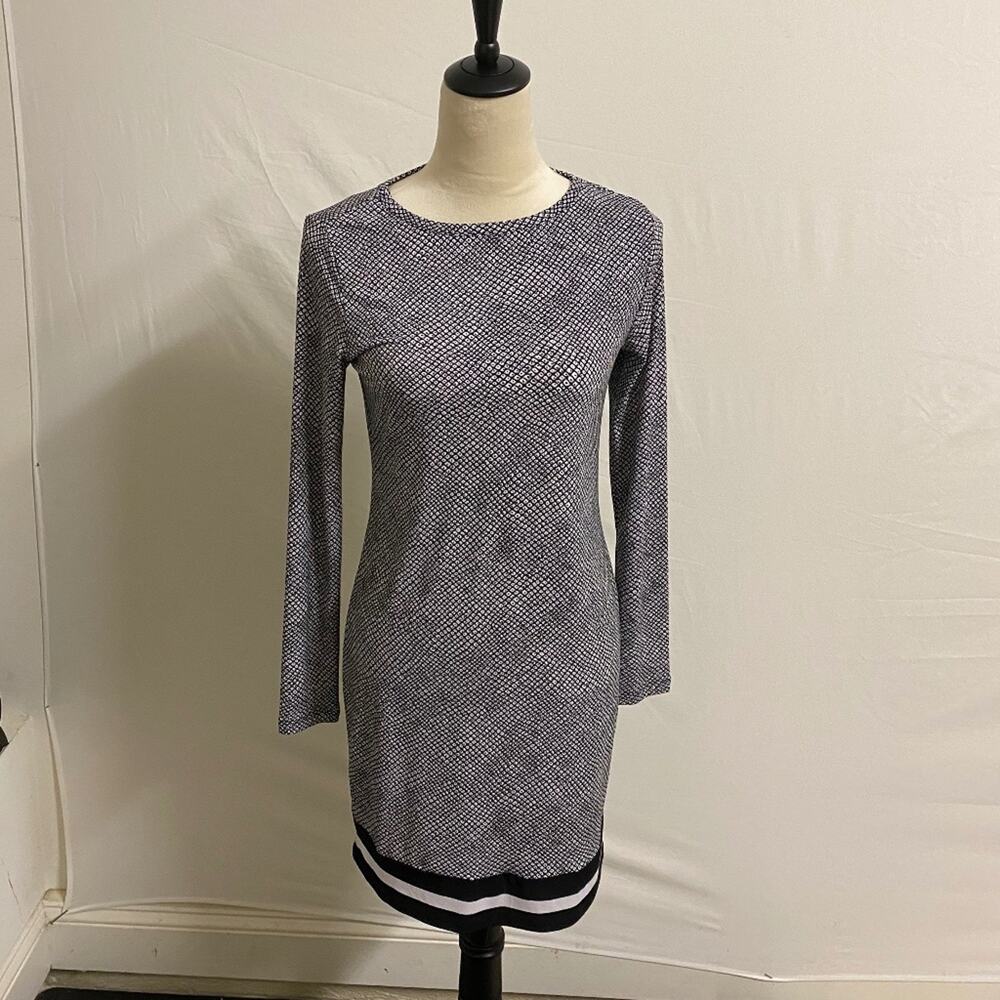 Michael Kors Geometric Pattern Long Sleeve Dress - XS